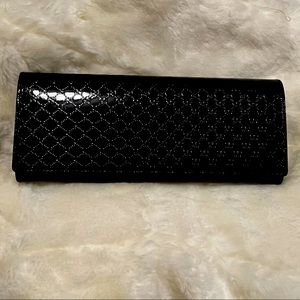 Gucci Embossed Patent Leather Clutch Black